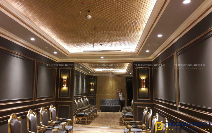 Thi công phào chỉ trần, chỉ khung tường khách sạn MAJESTIC